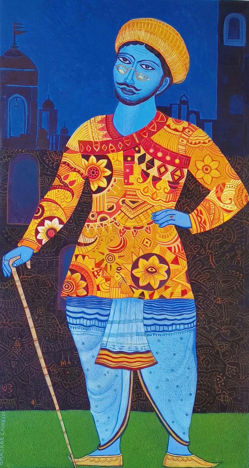 Man with stick by Bhaskar Lahiri